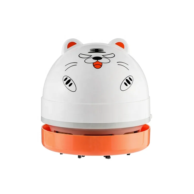 Multi-function lovely tiger mini cordless vacuum cleaner 360pa  AA battery operated small vacuum cleaner for scraps of paper