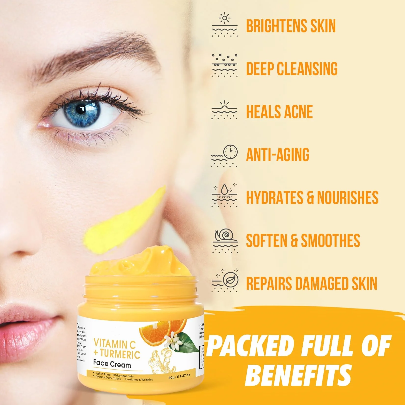 Customized Skin Care Products Acne Removal Turmeric Face Cream with Factory Price