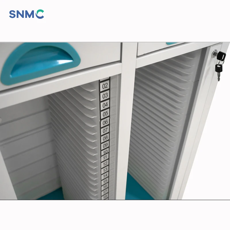 Wheels Patients Case History Medical Records Holder Trolley With Drawer