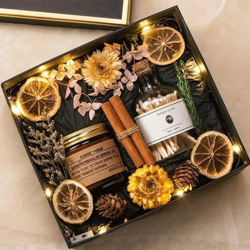 Luxury Private Label Scented Candles Gift Set, Soy Wax Candle Luxury Scented Candle Match Luxury Gift glass bottle matches