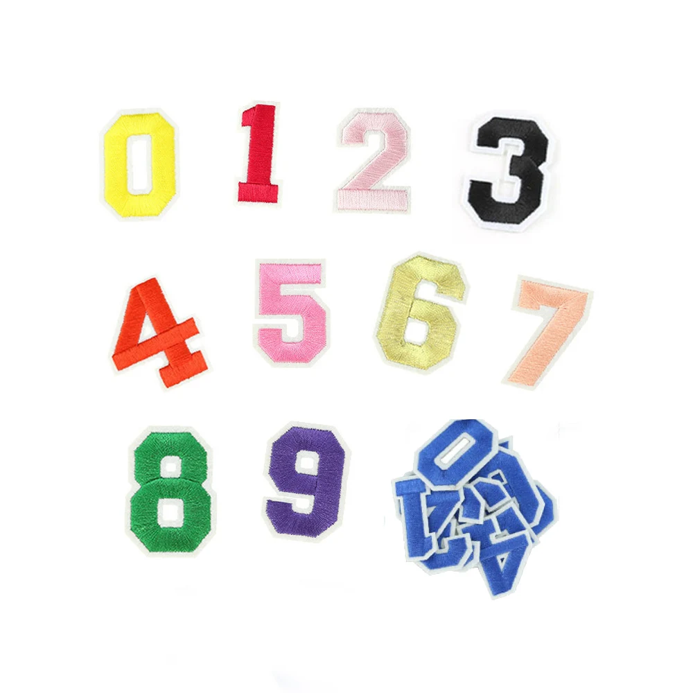 yiwu wintop 5cm 2 inches digit theme team uniform clothes custom iron on embroidery sports number patches