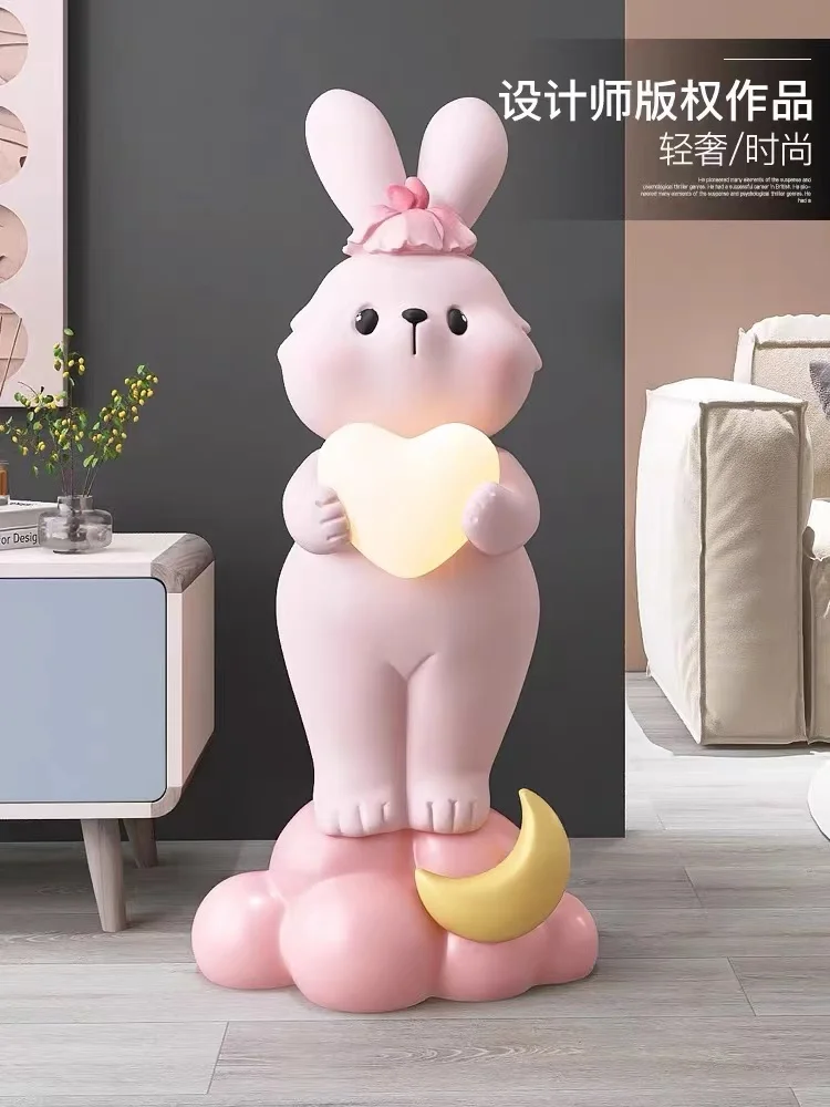 Love Rabbit pink hotel house living room ornament family indoor child room decoration