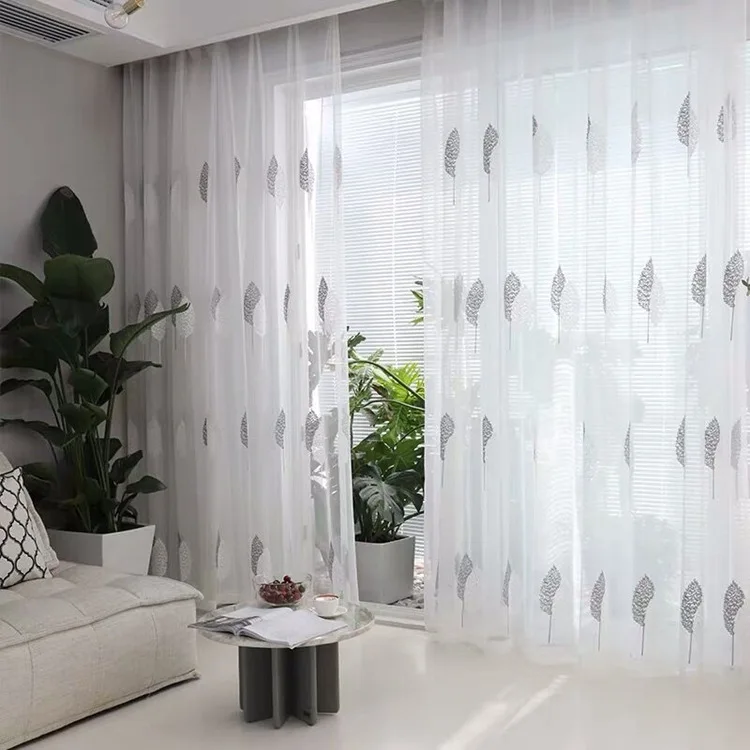 Ready Made Embroidery Sheer Curtains For The Living Room Window