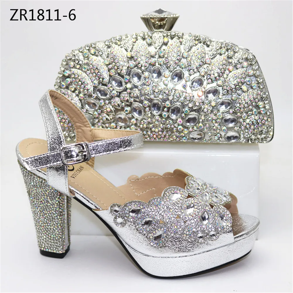 Green color high heel Italian Matching Shoe And Bag