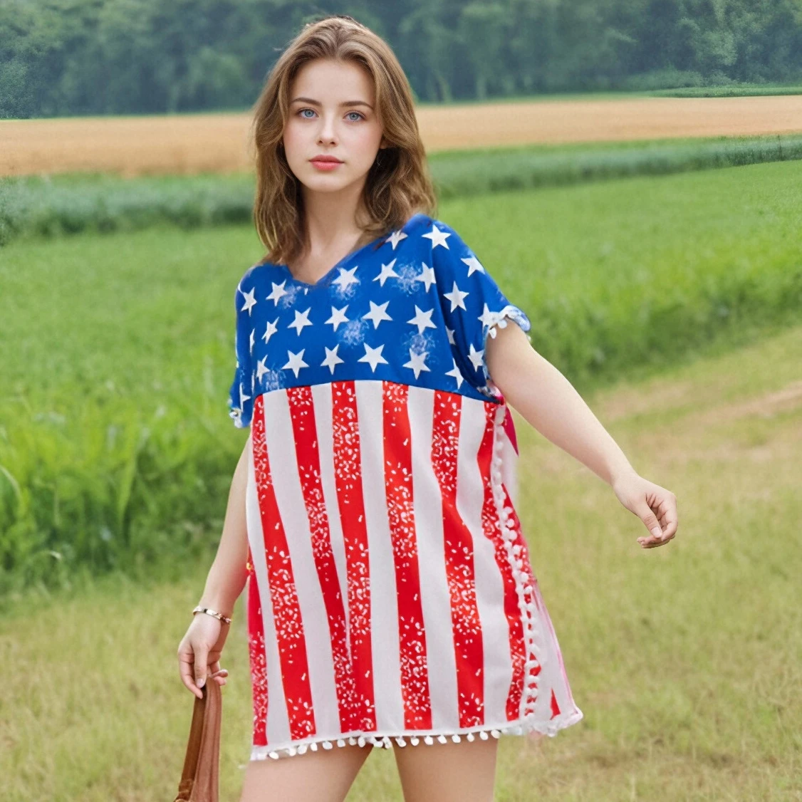 Women Girls Dress 4th of July Parent-Child Children Clothing Casual Clothes Mother Daughter Beachwear Family Matching Outfits