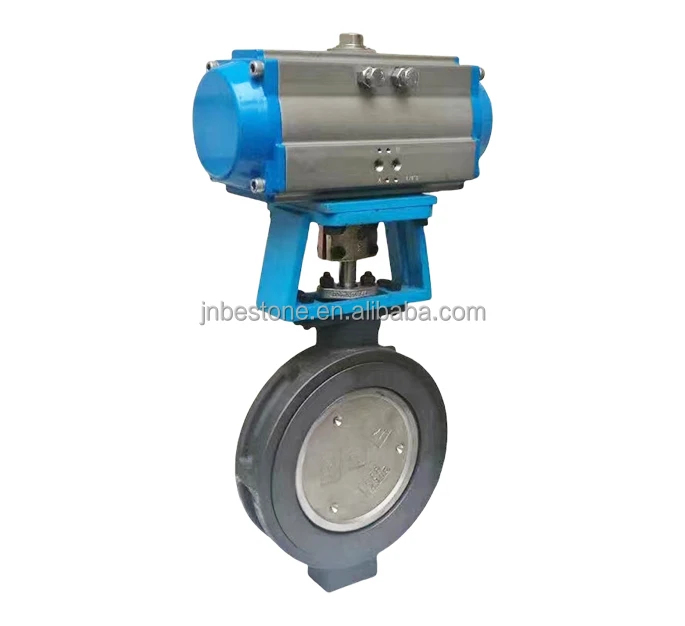 DN50 Gearbox Double Offset Soft Seat High Performance Butterfly Valve wafer Type