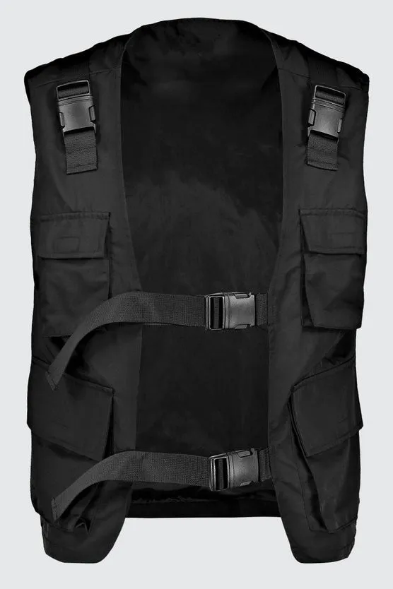 Fashion waistcoat vest for mens custom straps nylon work training breathable utility vest mesh homme