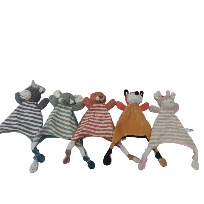 Custom baby towels in animal Elephant fox Lion toy shapes Environmentally friendly soft baby sleep soothing towels baby soft toy