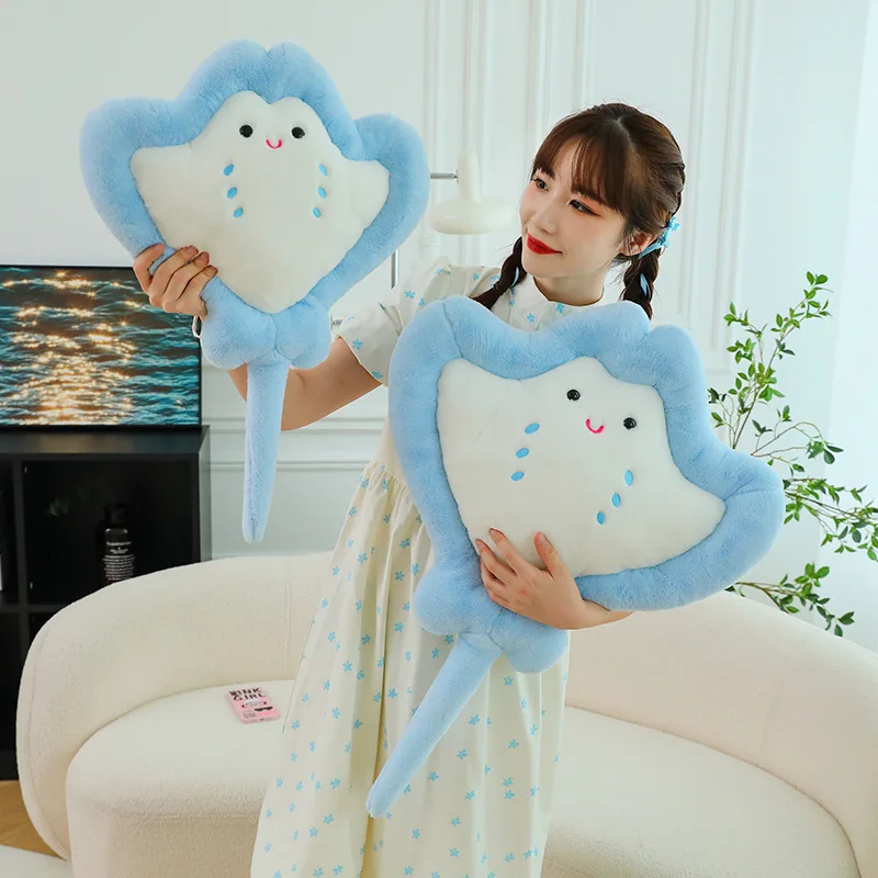 Manta ray stuffed animal simulates Marine animal throw pillow doll doll sleeping fish gift
