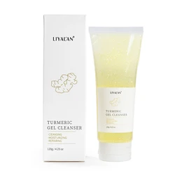 OEM Whitening Moisturizing Gel Face Wash Oil Control Organic Foaming Tumeric Facial Cleanser