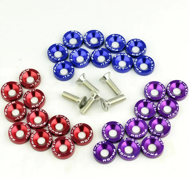 Aluminum  M6 Car Battery Guard Plate Washer Screw Refitting Fender License Plate Frame Screw Gasket