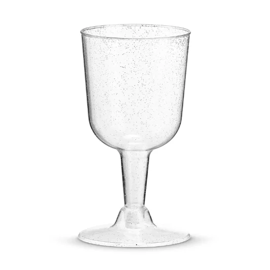 
ps glitter disposable plastic wine glass for party and wedding 