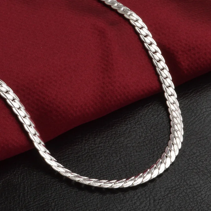 Hot Sale Silver Chain Necklace For Men And Women 18k White Gold Filled Necklace