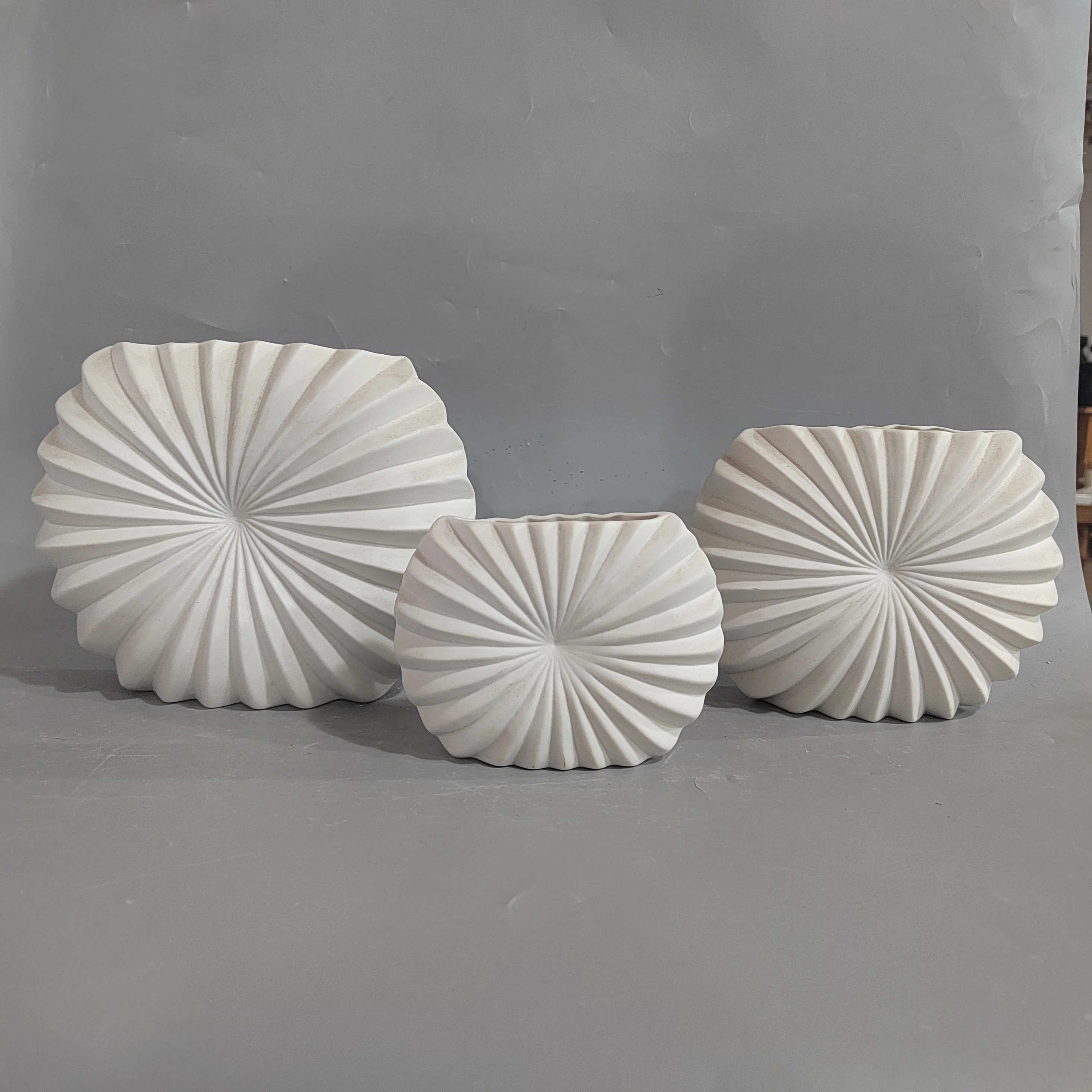 Modern Minimalist White Ceramic Flower Vase Porcelain Tabletop Home Decor with White Matte Glaze Unique Anniversary Gift