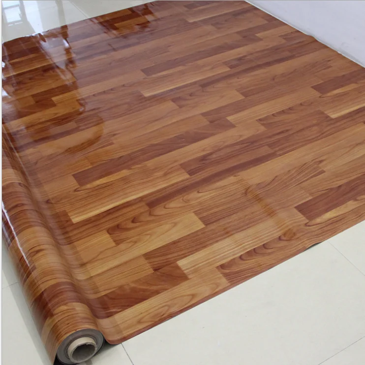 0.35MM - 2MM commercial pvc wood flooring roll anti-slip waterproof pvc leather flooring in rolls for household office