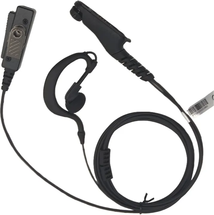 G shaped earphone walkie talkie earpiece with separated palm PTT and microphone