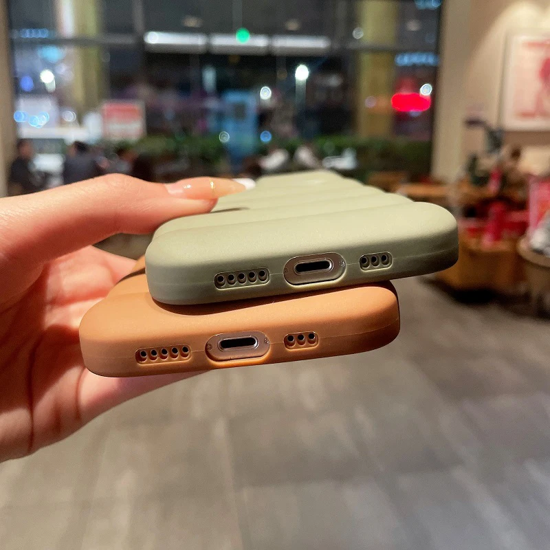 Fashion Down Jacket Case For iPhone 7 8 Plus Simple Matte Buffer Cover Soft TPU Mobile Phone Shell