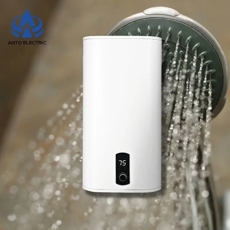 ANTO Flat Slim Vertical Horizontal Enamel Coating Wall Hung Water Boiler Geyser Double Dual Tank Storage Electric Water Heater