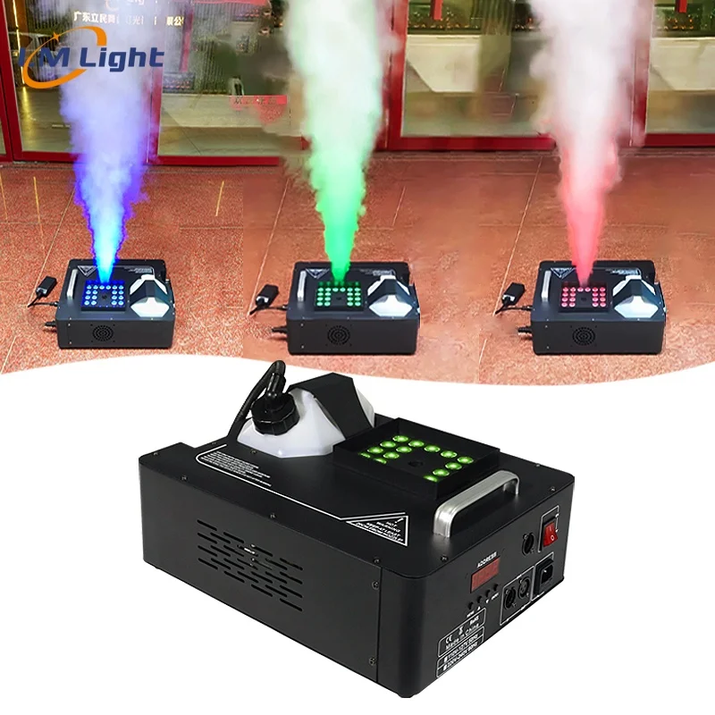 LM 1500w RGB 24X3W LED vertical spray fog machine for halloween christmas weddings disco party stage smoke machine