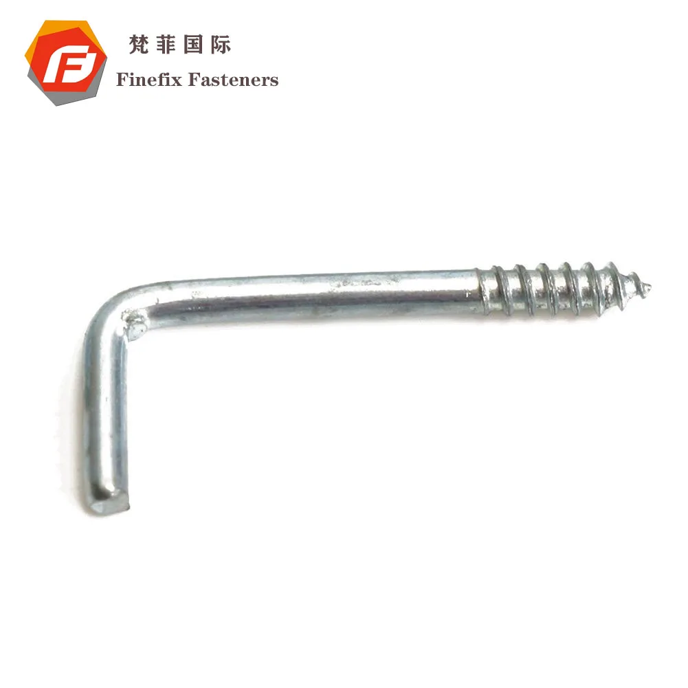 L Type Long Square Bend Hook Lag Screw Shoulder Hooks Half thread L Sharp door hook L wood screw