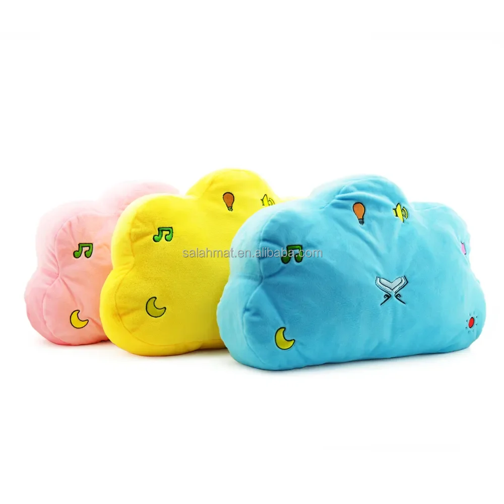 Quran pillow, 3D Decorative Plush Cushions for Kids,Soft Plush LED Moon Shaped Light Pillow Soft Child Super Soft Cushion