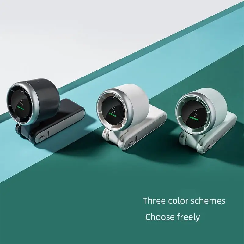 New Design Foldable High Speed 13550rpm Handheld Turbo Fan Personal Desk Fan Wearable Small Mini Fan with Smart Digital Display