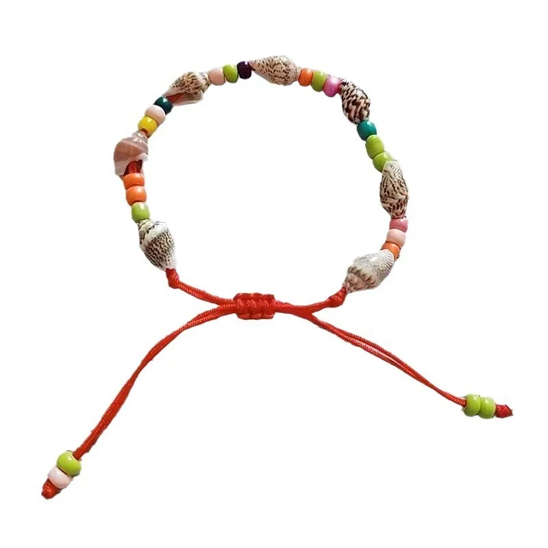 2024 New Minimalist Style Seed Pearl Conch Beaded Weaving Bracelet National Style Ocean Series Bracelet