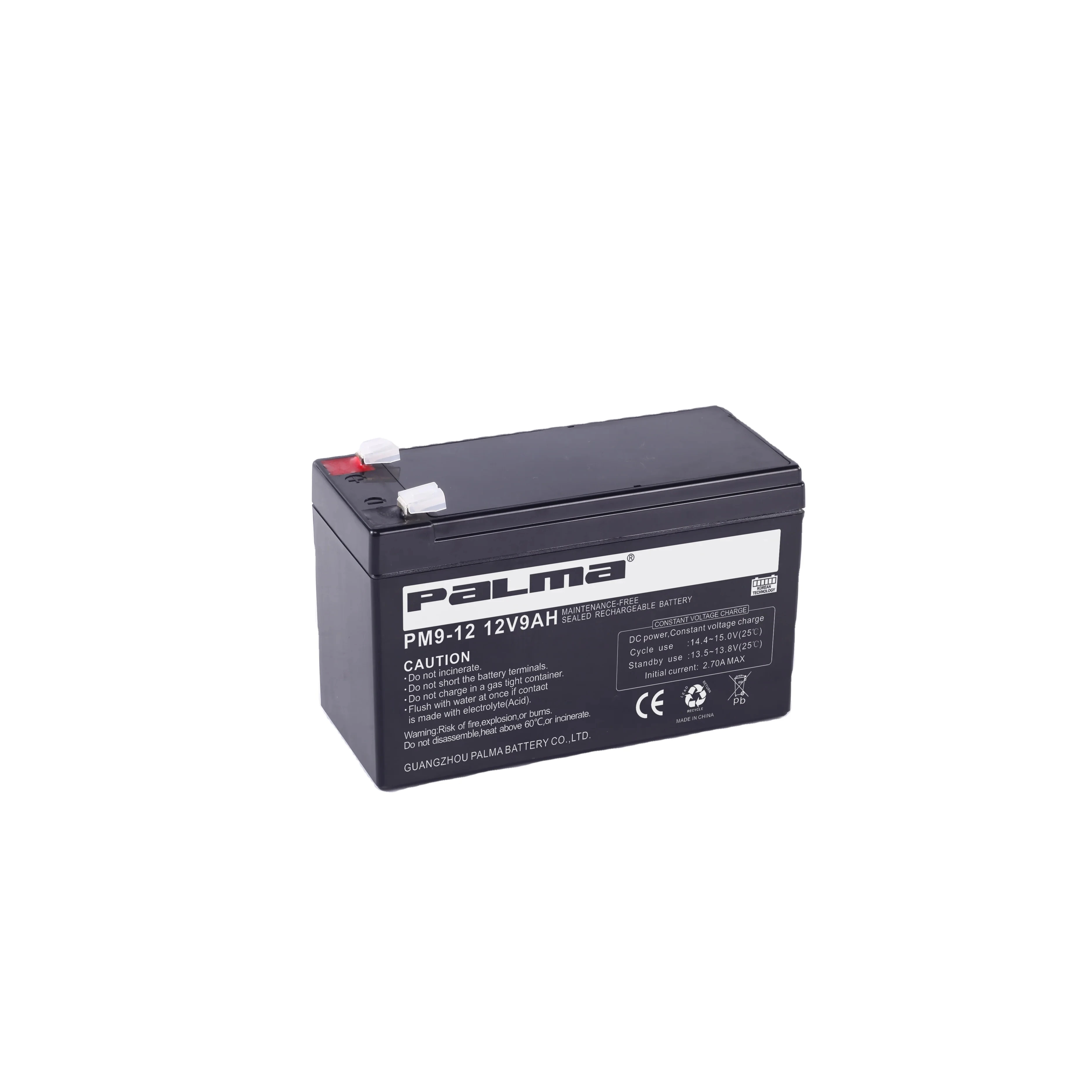 Palma 12v F2 Клеммная перезаряжаемая батарея 7ah VRLA батарея 9ah 12ah