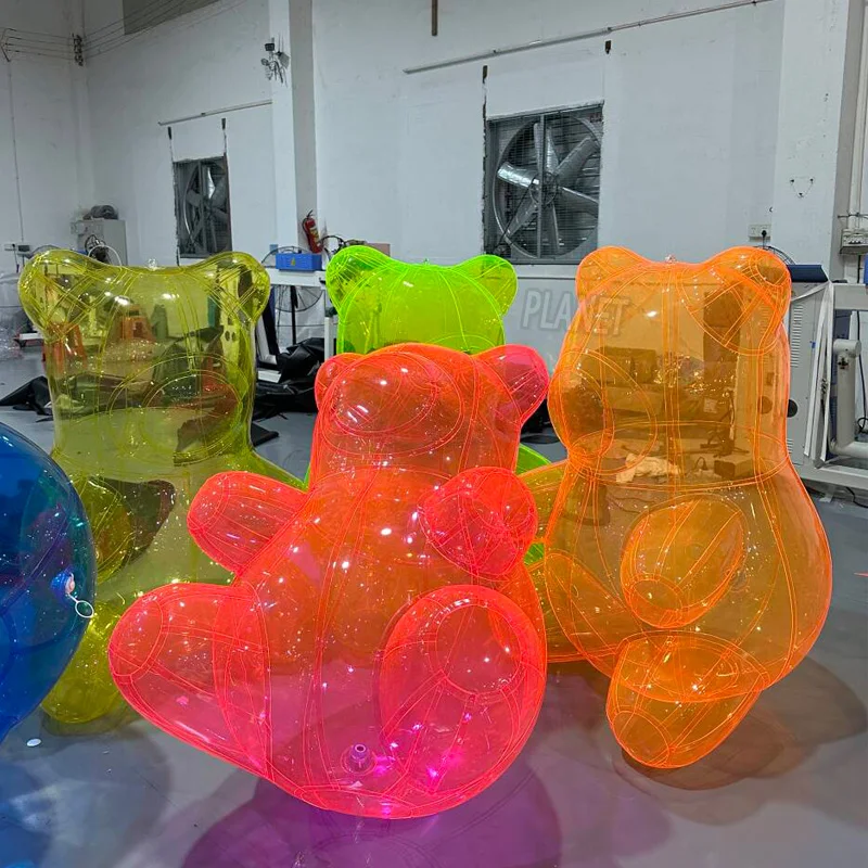 New Design Double Layer Clear PVC Inflatable Bear Inflatable Transparent Bear Gummy Bear For Event Decoration