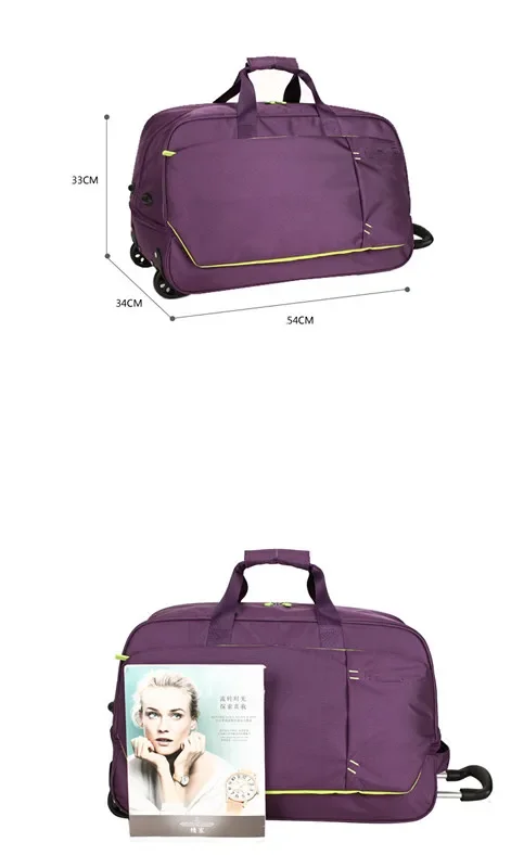 High-capacity lightweight outdoor foldable Airport Trolley duffel luggage travel Roller bag with 2 wheels