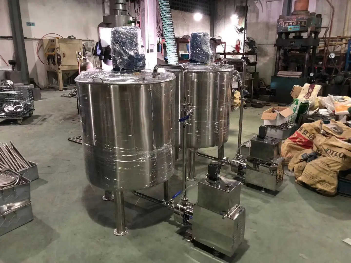 7.5KW Mayonnaise High Shear Inline 3 Stage Emulsification Pump Mixing Pipeline Homogenizer Pump with Hopper