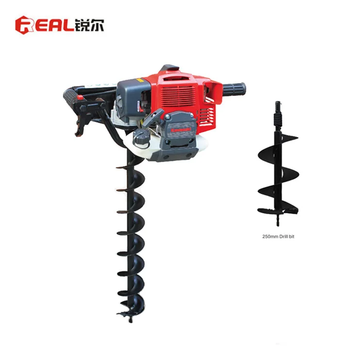 Farm Hole Digger Machine Earth Auger Hole Puncher and Garden Manual Hole Excavator 52CC for Gasoline Power Soil Drilling Machine