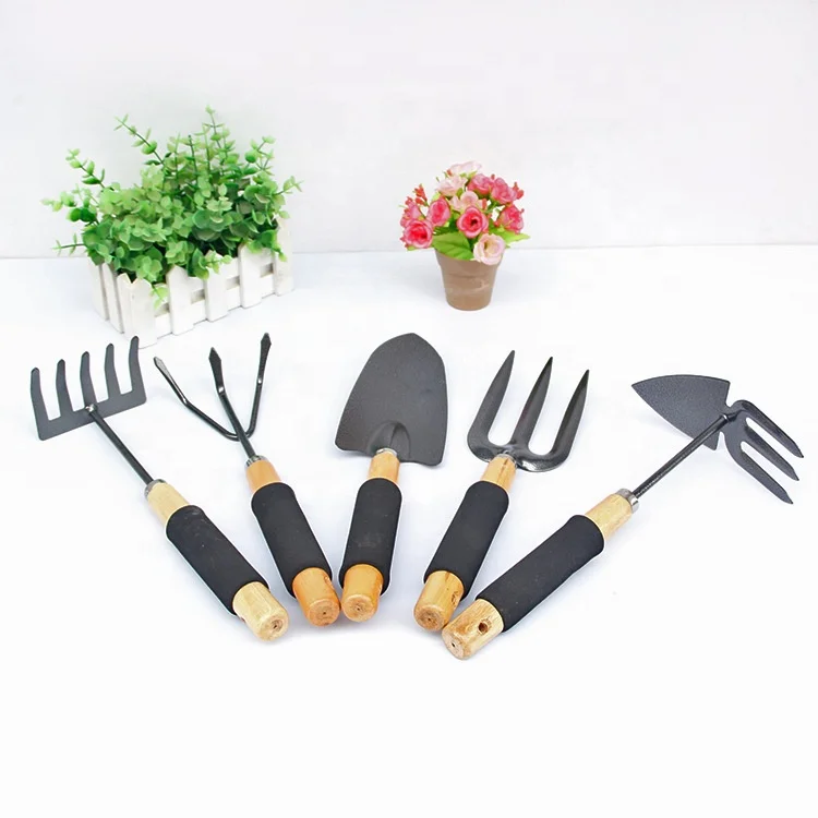 Wholesale High Quality Carbon Steel Light Weight Gardening Kit with Sponge Covered Wooden Handle