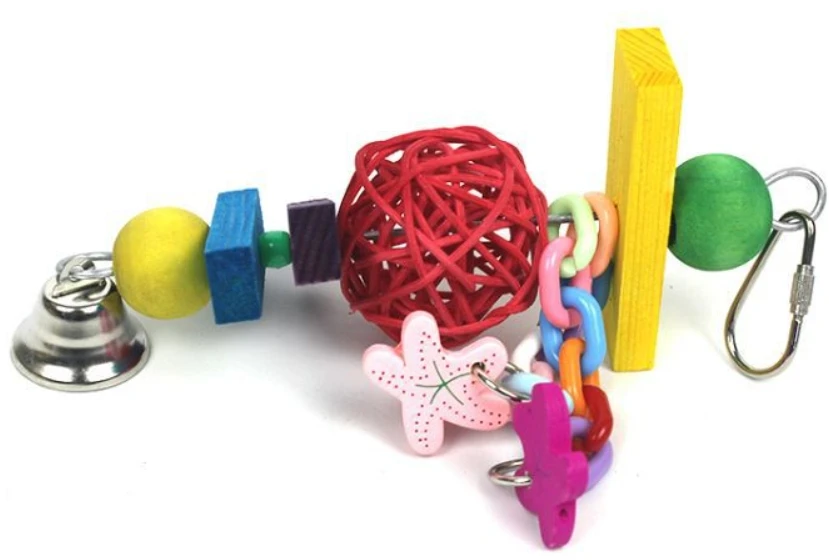 Wholesale Eco-friendly Natural Wood Blocks Bird Toy Parrot Chewing Toys Cage Accessories