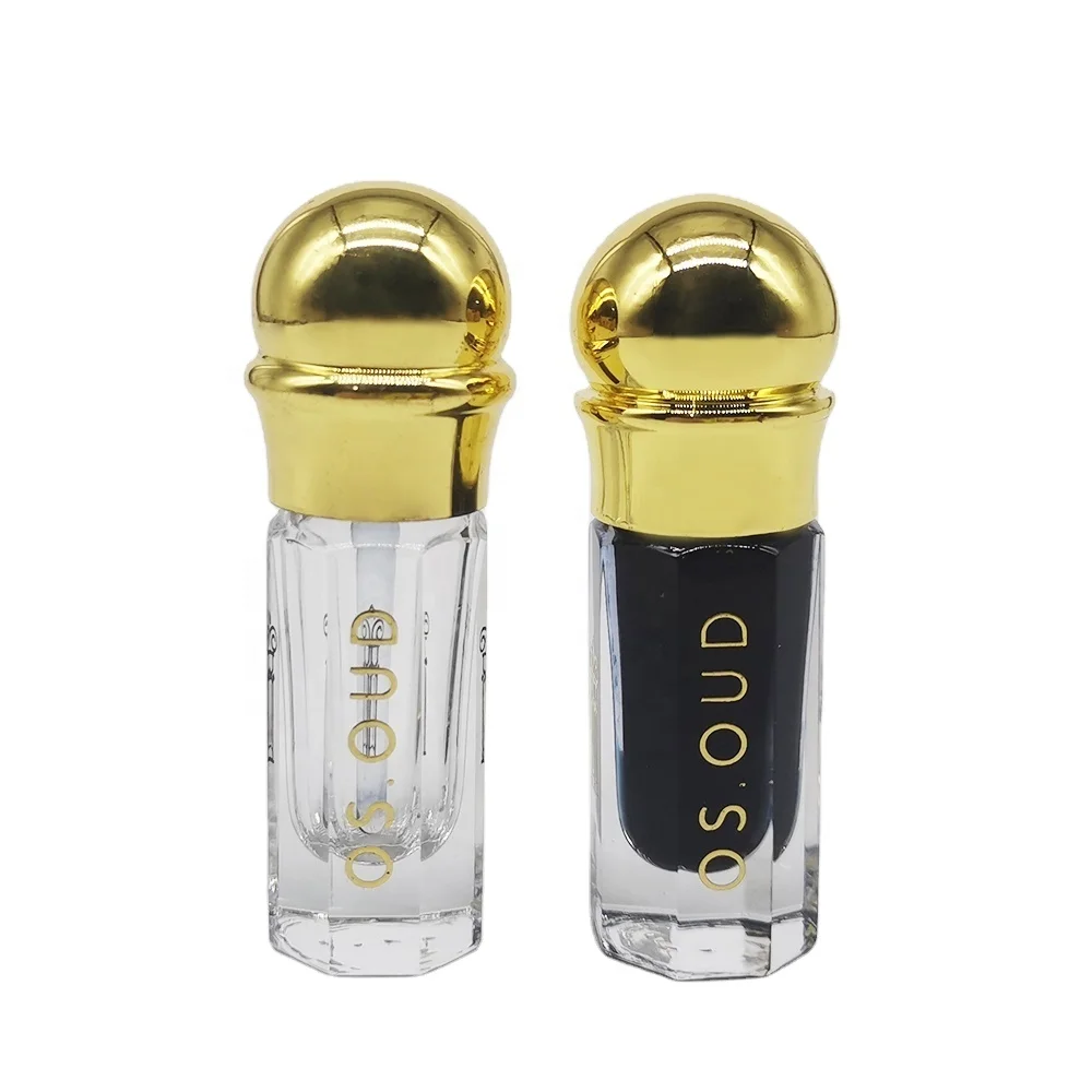 Hot Selling Thick Base Attar Glass Octagon Bottles Arabian 3ml 6ml Oud Perfume Oil Bottle With Zamac Cap