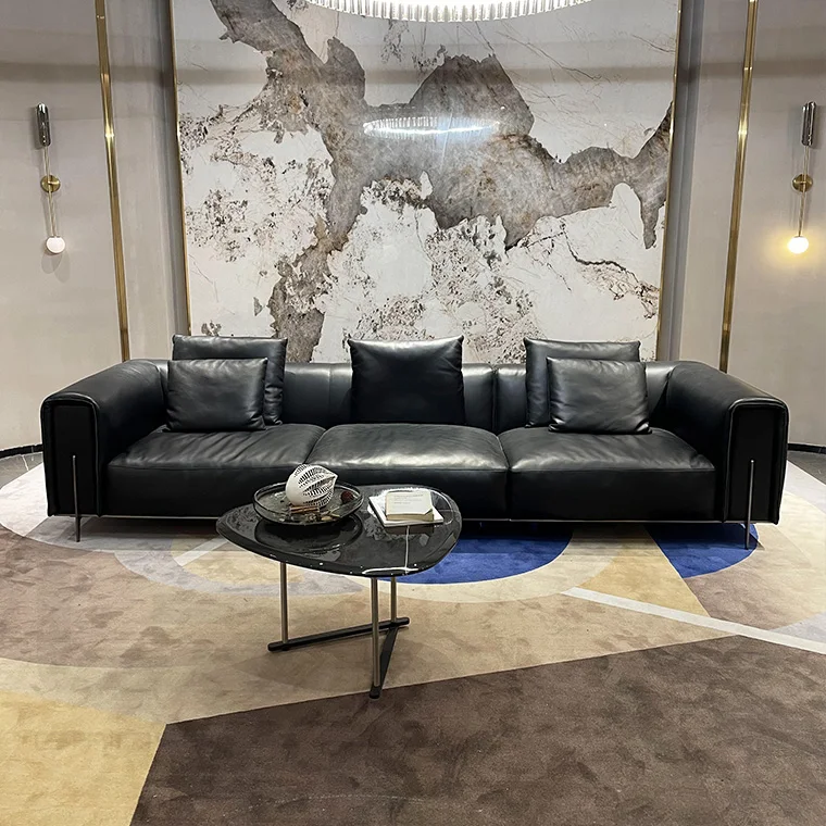 OEM/ODM Brown Chesterfield Sofa Set Furniture Leather Living Room Sofa Set Genuine Leather Sofa