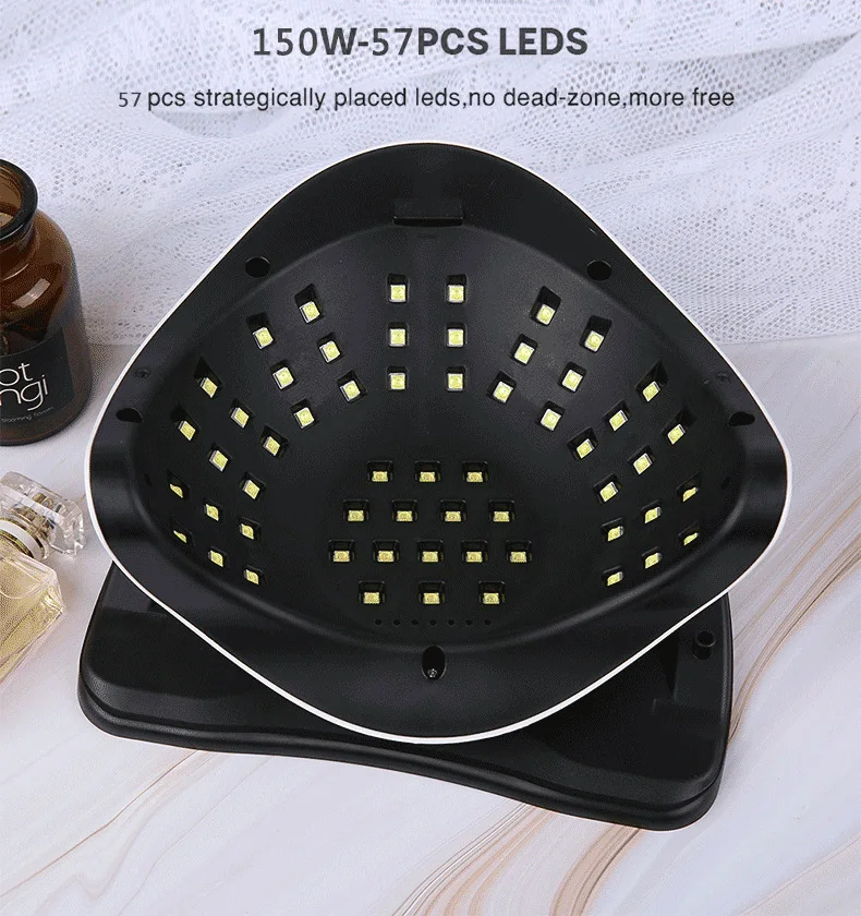 Quick Dry Privata Label Costom Logo 180W Smart Led Nail Lamp Gel Manicure Dryer Lamp