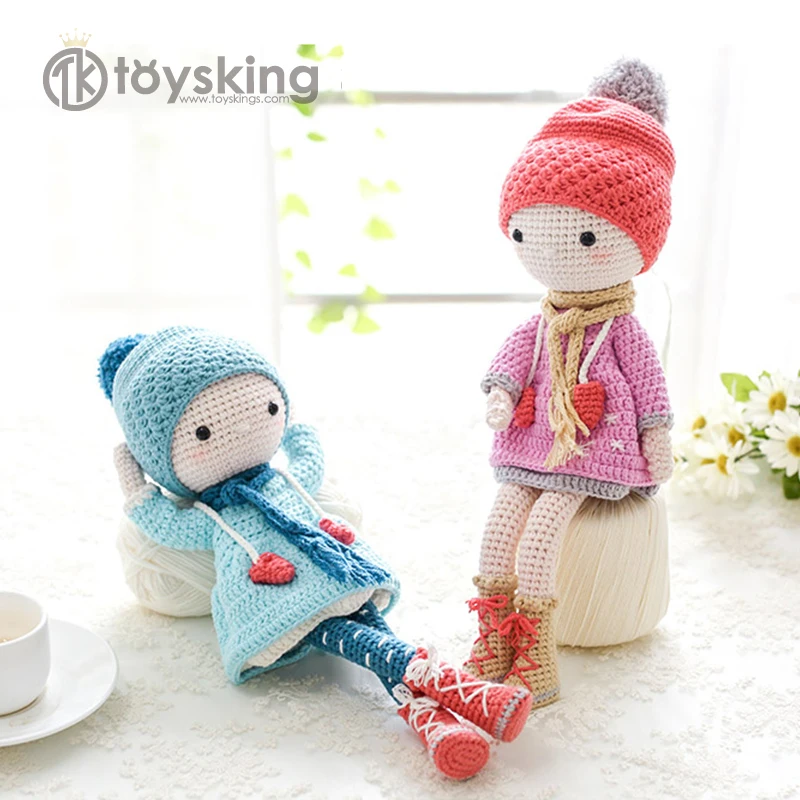 2020 Top Selling Products Cotton Yarn Amigurumi Toys Handmade Crochet Knitting Girl Doll