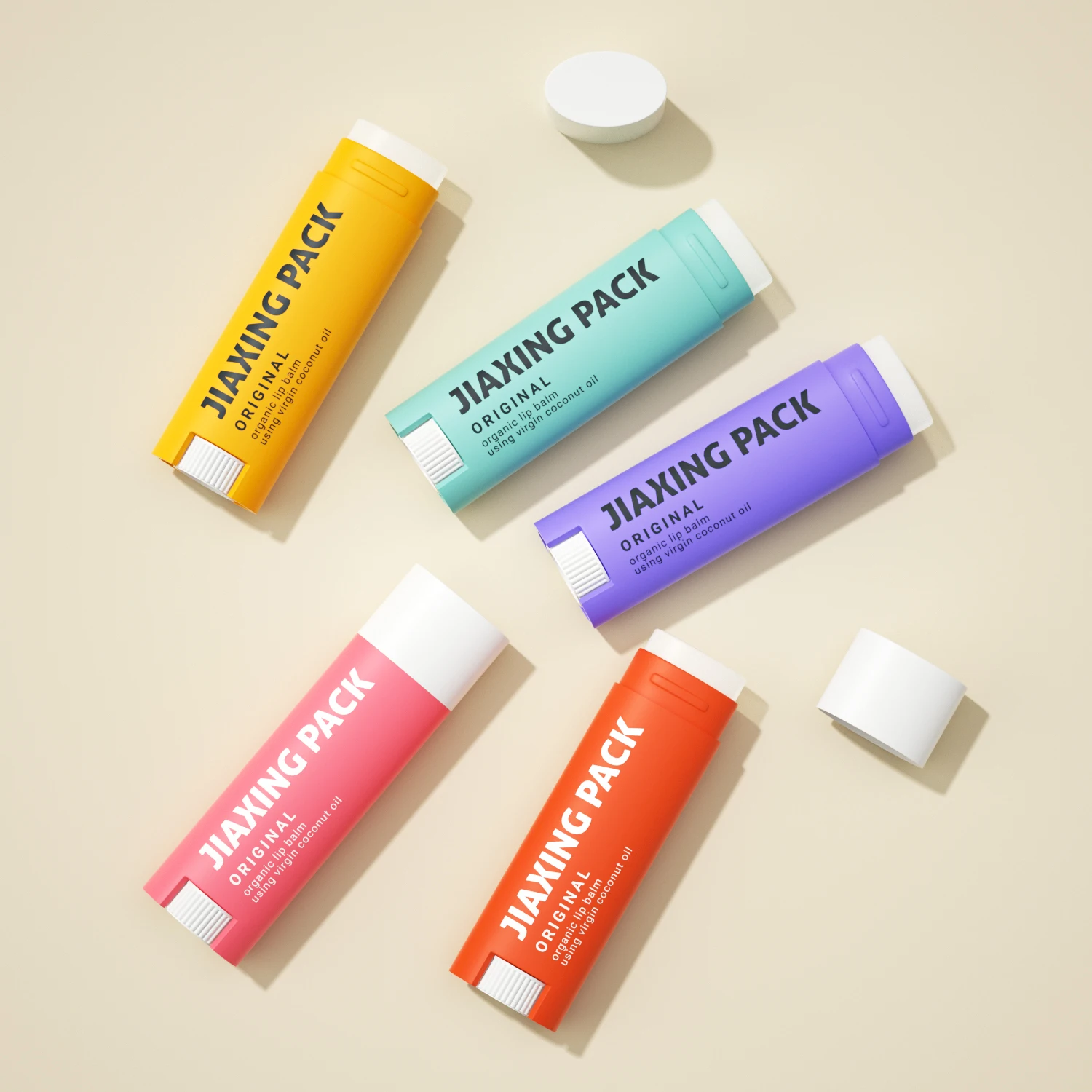 Luxury plastic matte black cosmetic lip balm tube packaging container