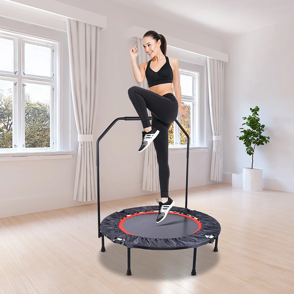 
Hot Sale Reliable Adult Indoor Tramboline Trampolino Bungee Cord Jumping Rebounder Gymnastic Fitness Mini Trampoline 