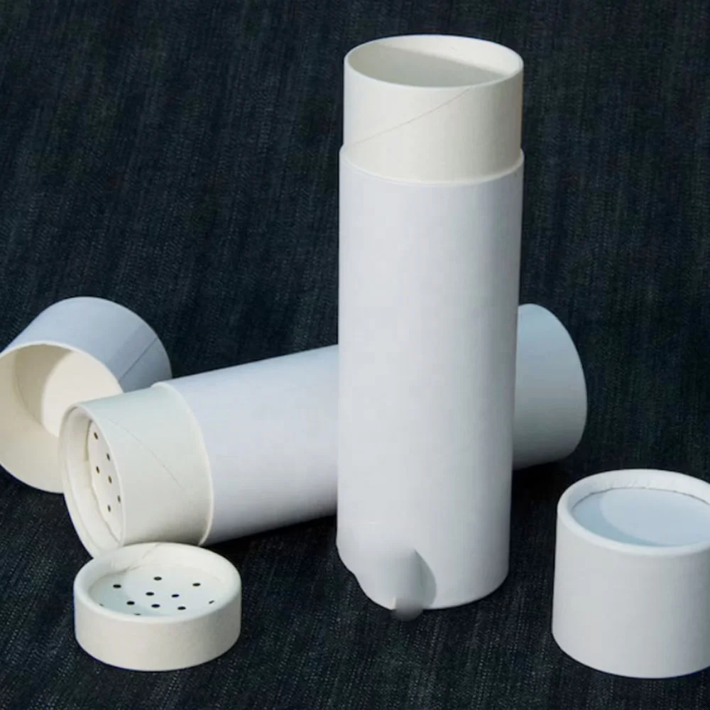 Custom logo cardboard tube shaker push to open for spice packing