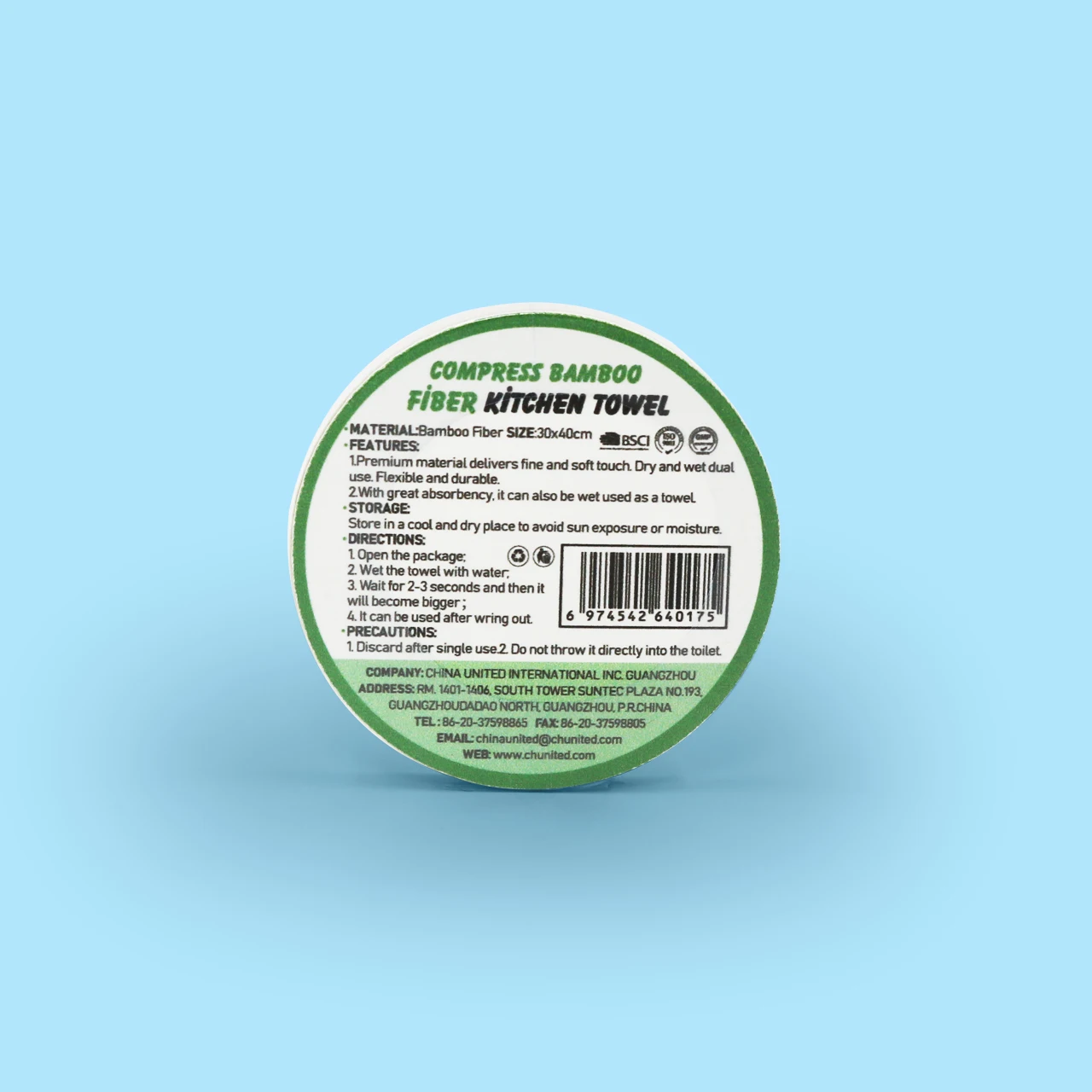 100% Pure Bamboo Fiber Kitchen Towel Cleaning Dish Cloths Compressed Towel  For Kitchen or Home