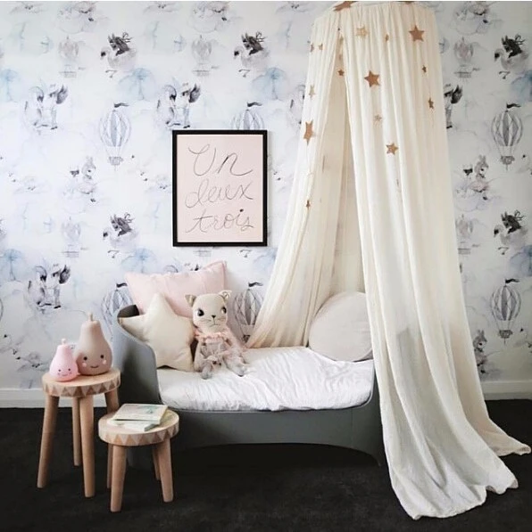 
High Quality 2019 Summer Children Kid Kids Bed Canopyding Mosquito Bed Canopy Net Baby Girl Round Cover Canopy Dog 