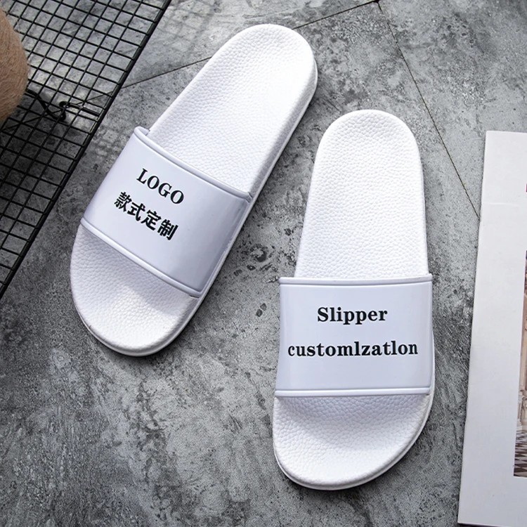 Manufacturer Hotel Slipper Brand Logo Shoes Custom Print Design Men Sandal Slides Custom Logo Slippers Women Men
