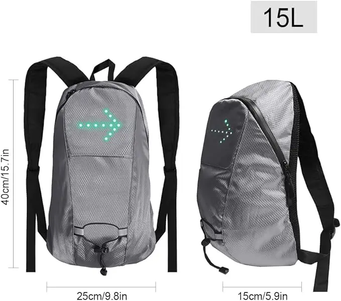 Hot Premium Remote Control LED Light Turn Signal Bike Cycling Hiking Outdoor Night Safety Waterproof Bag Custom Backpack