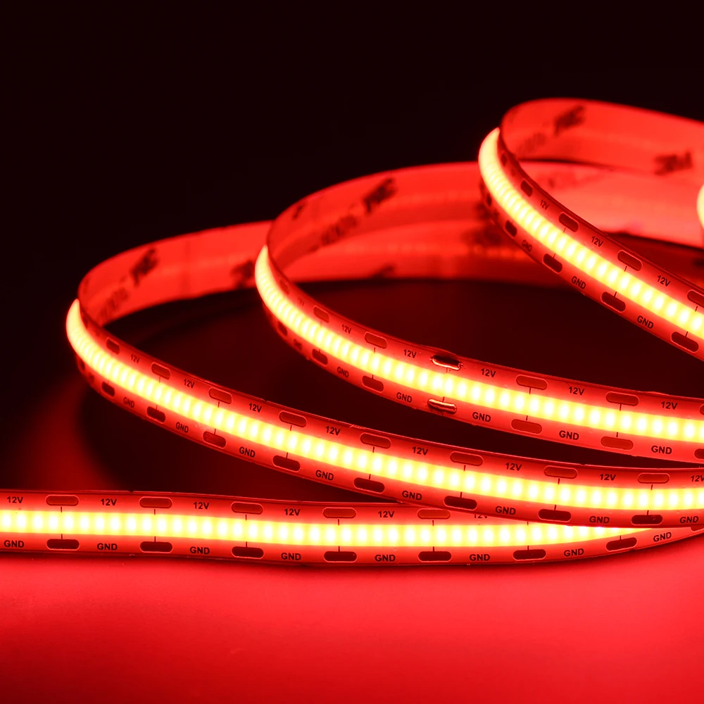 Trending New Products DC12V 24V Red LED Light Strip Flex PCB Cuttable COB LED Strip Ambience Decorative Lighting