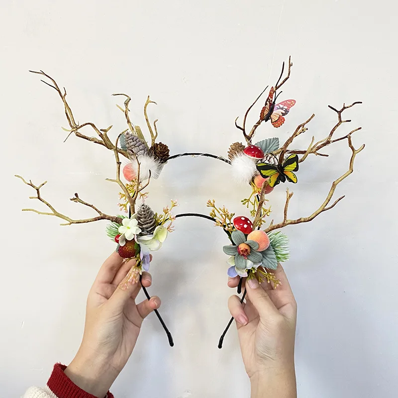 Christmas headdress luminous branch angle cat ear hair band cute antler headband