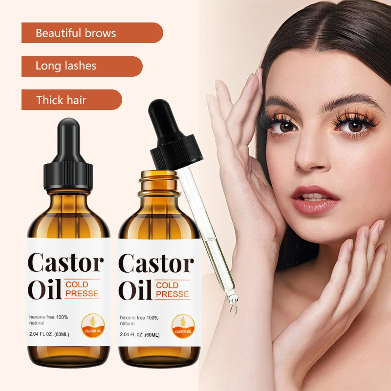 Hot Sales 60ml Hexane Free 100% Natural Organic Cold Pressed Castor Oil Promotes Hair Growth