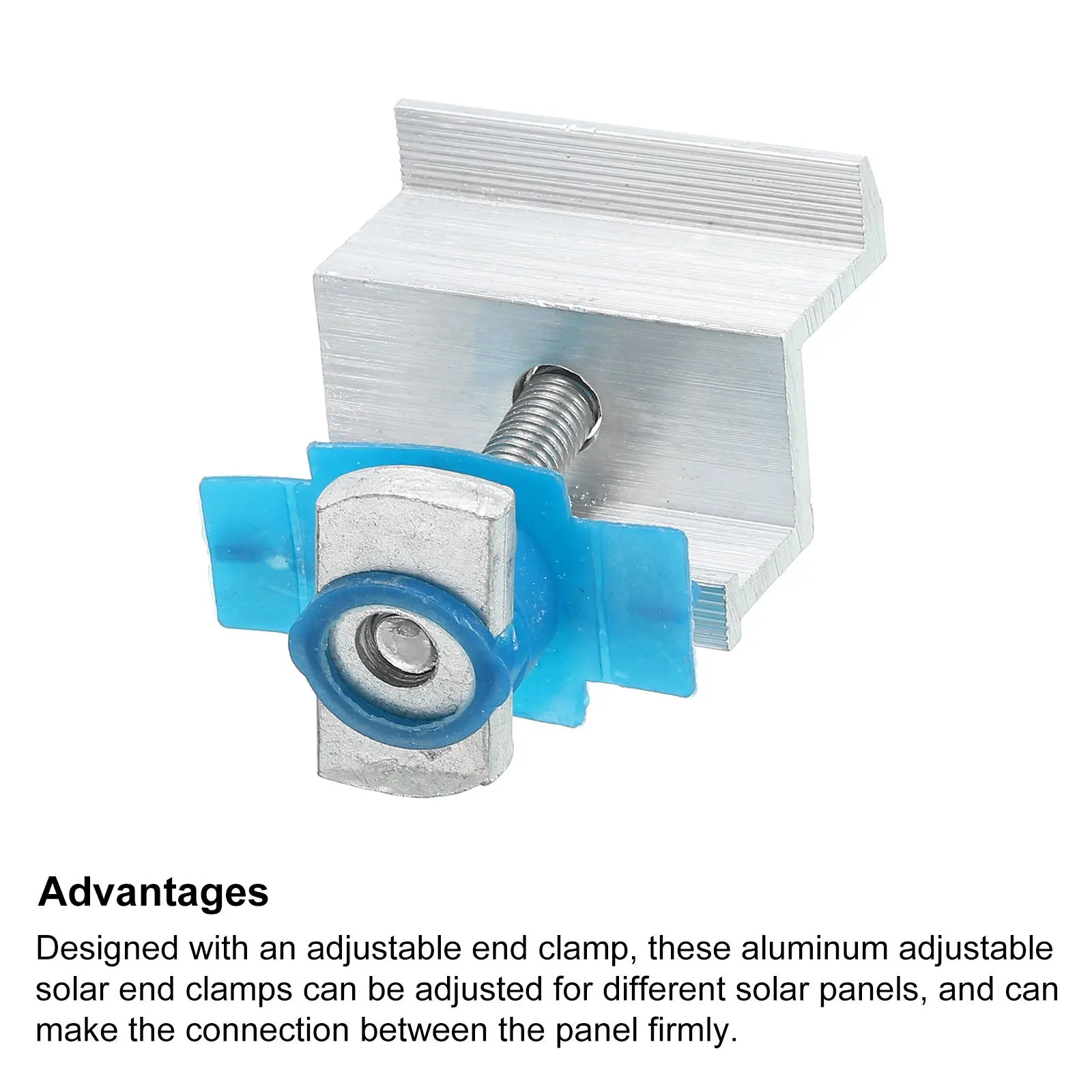 Customized aluminum adjustable solar structure fixing end clamps black end clamps
