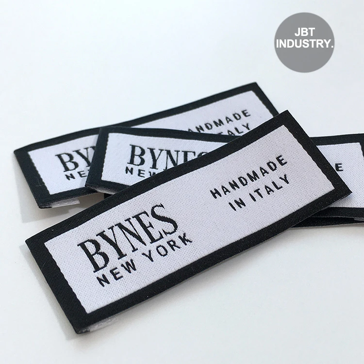 Custom Own Brand Logo Woven T Shirt Bottom Side Sleeve Label Neck Tag Labels For T Shirts